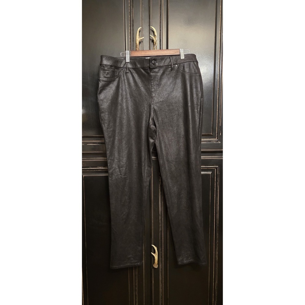 Chico's 2.5 (14) Faux Leather Pull On Pants, Festival, Fall,Nights Out,Grunge